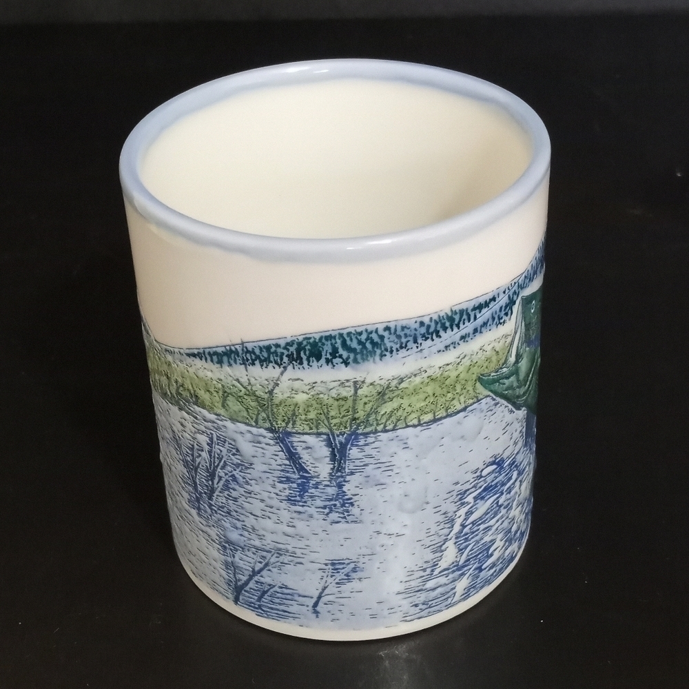 OTAGIRL Coffee Mug with rainbow fish trout design Made in Japan - Picture 2 of 9